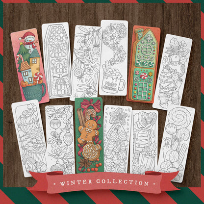 Christmas Baking Coloring Bookmark Set