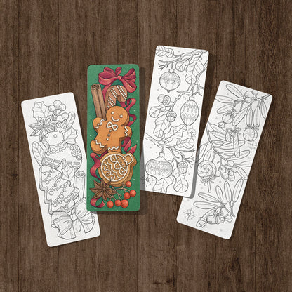 Christmas Baking Coloring Bookmark Set