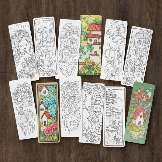 FLYING TOWN 1 Coloring Bookmarks