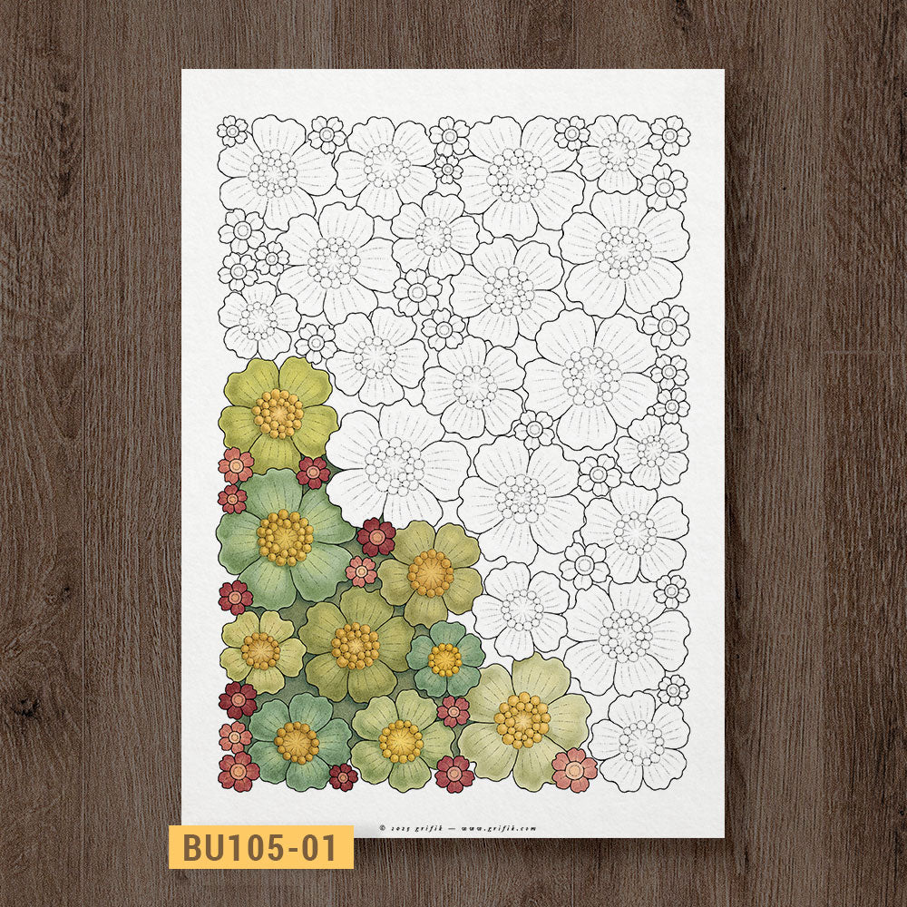 Whimsy Garden - Cherry Blossoms Coloring Page