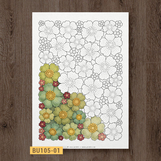 Whimsy Garden - Cherry Blossoms Coloring Page