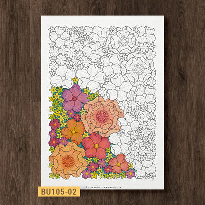 Whimsy Garden - Poppy and Peony Coloring Page