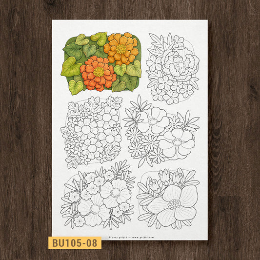 Little Flowers 2 Coloring Page