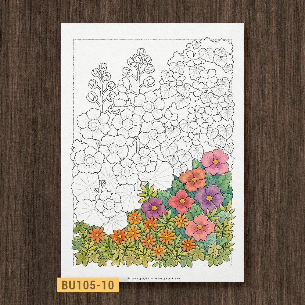 Summer Whimsy Garden Coloring Page
