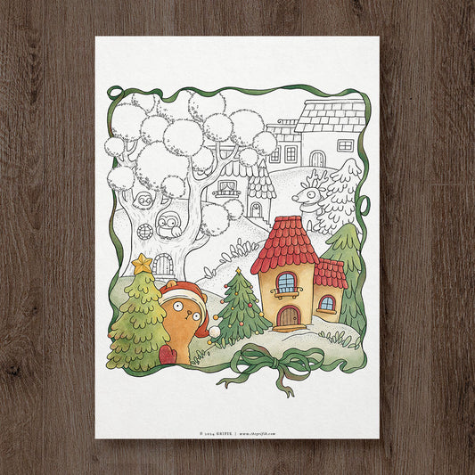 A Winter Day Coloring Page