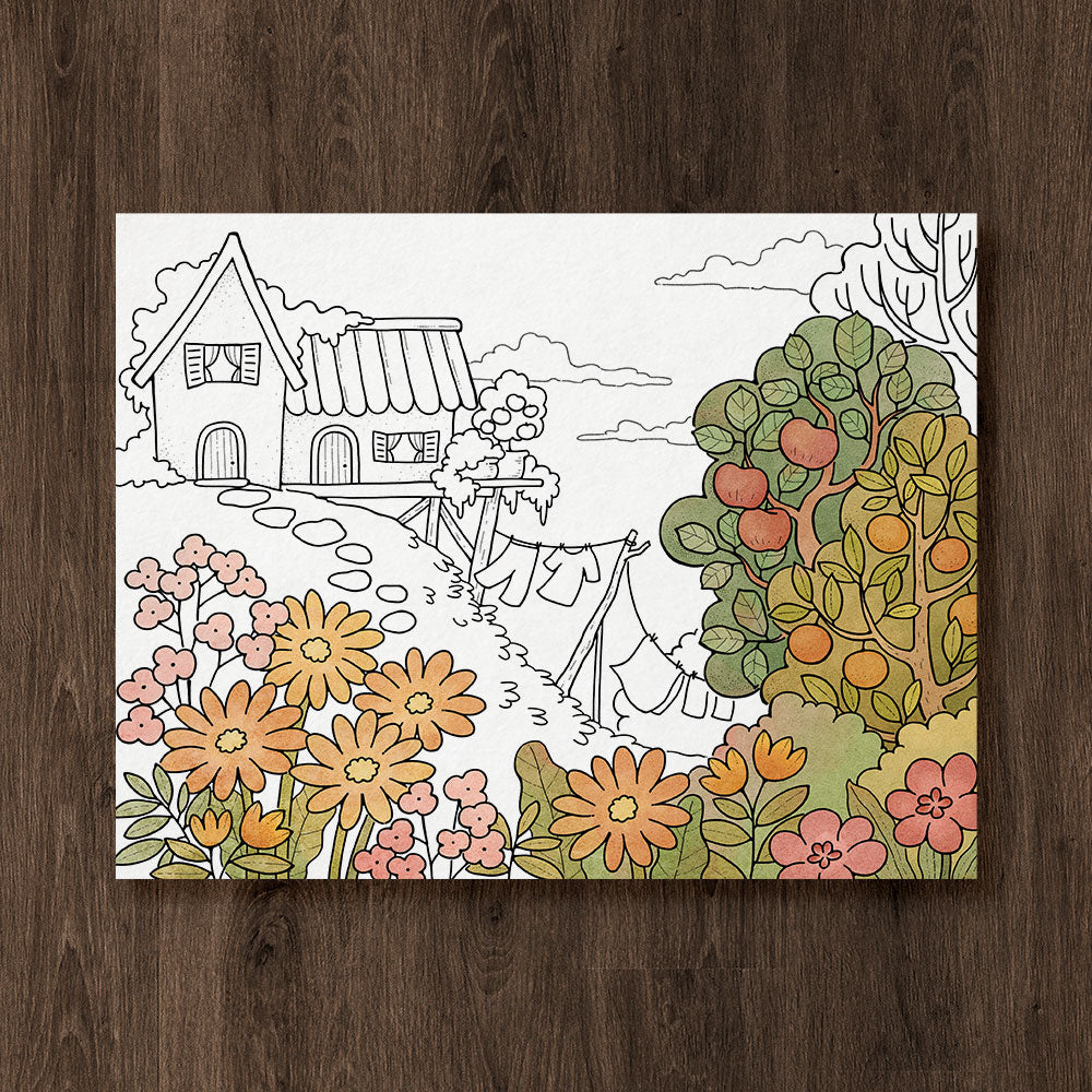 Orange Hill Coloring Page