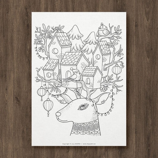 The Deer Coloring Page