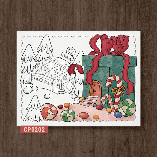Candyland Christmas Homes Coloring Page