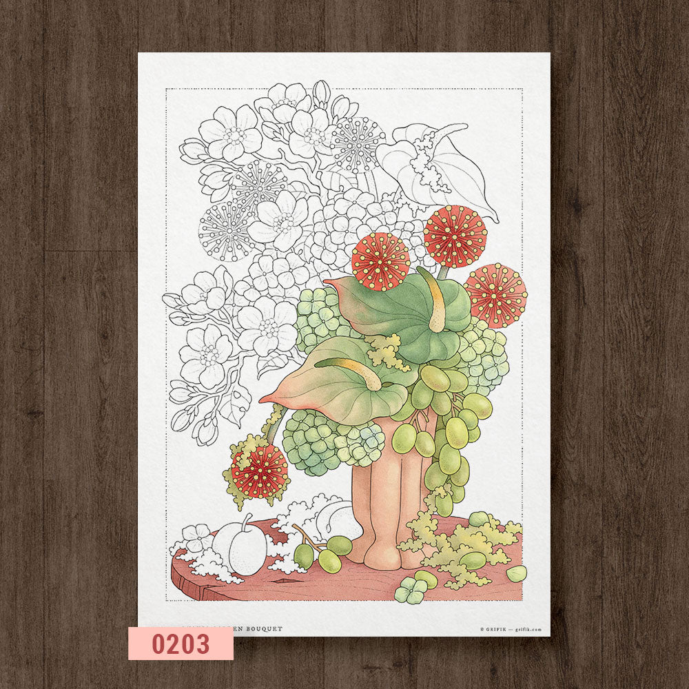 Rustic Garden Bouquet Coloring Page