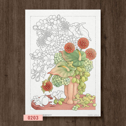 Rustic Garden Bouquet Coloring Page