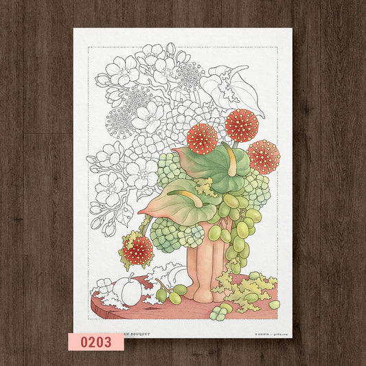 Rustic Garden Bouquet Coloring Page