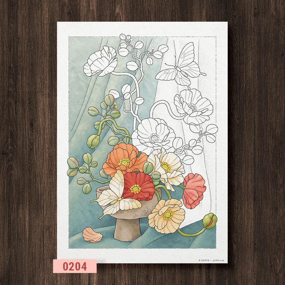 Poppies Coloring Page