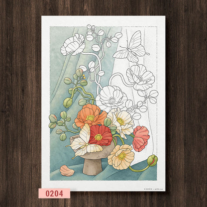 Poppies Coloring Page