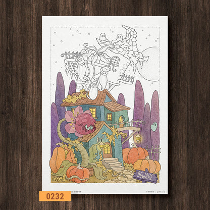 The Peculiar House Coloring Page