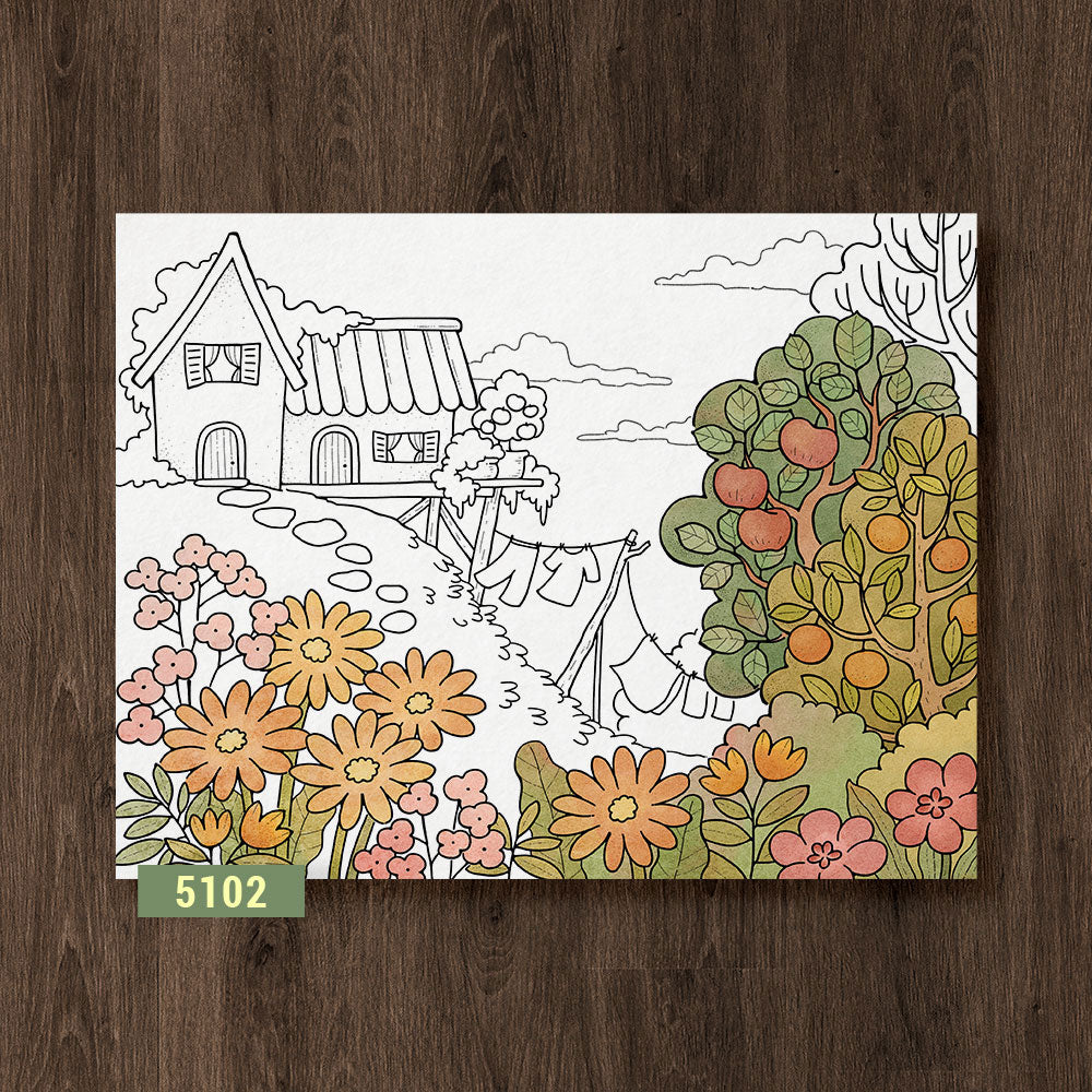 Orange Hill Coloring Page