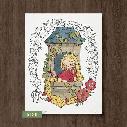 The Flower Braid Coloring Page