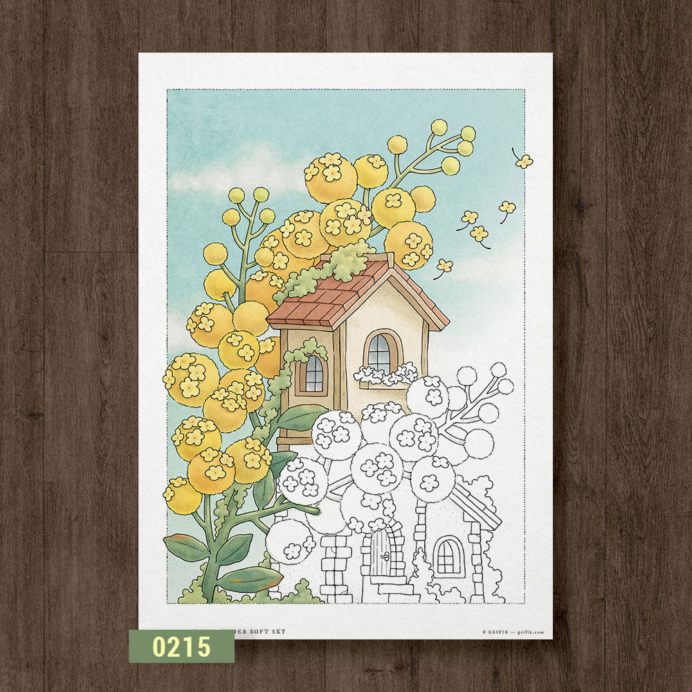 Mimosa Under Soft Sky Coloring Page