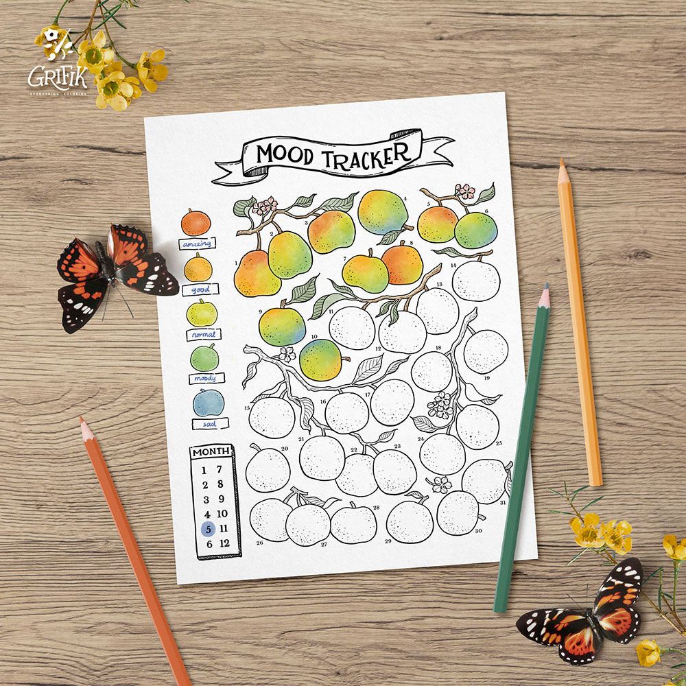 Printable Summer Mood Tracker, 3 Month Set