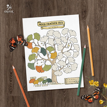 Mood Tracker Tree Set - Ginkgo, Maple, Olive