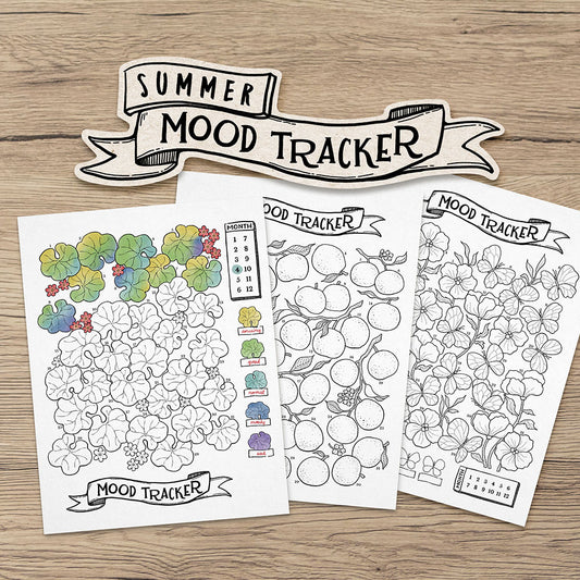 Printable Summer Mood Tracker, 3 Month Set