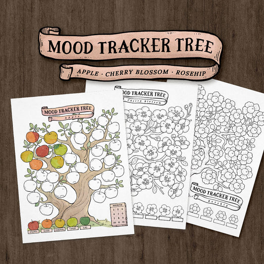 Mood Tracker Tree Set - Apple, Cherry Blossom, Rosehip