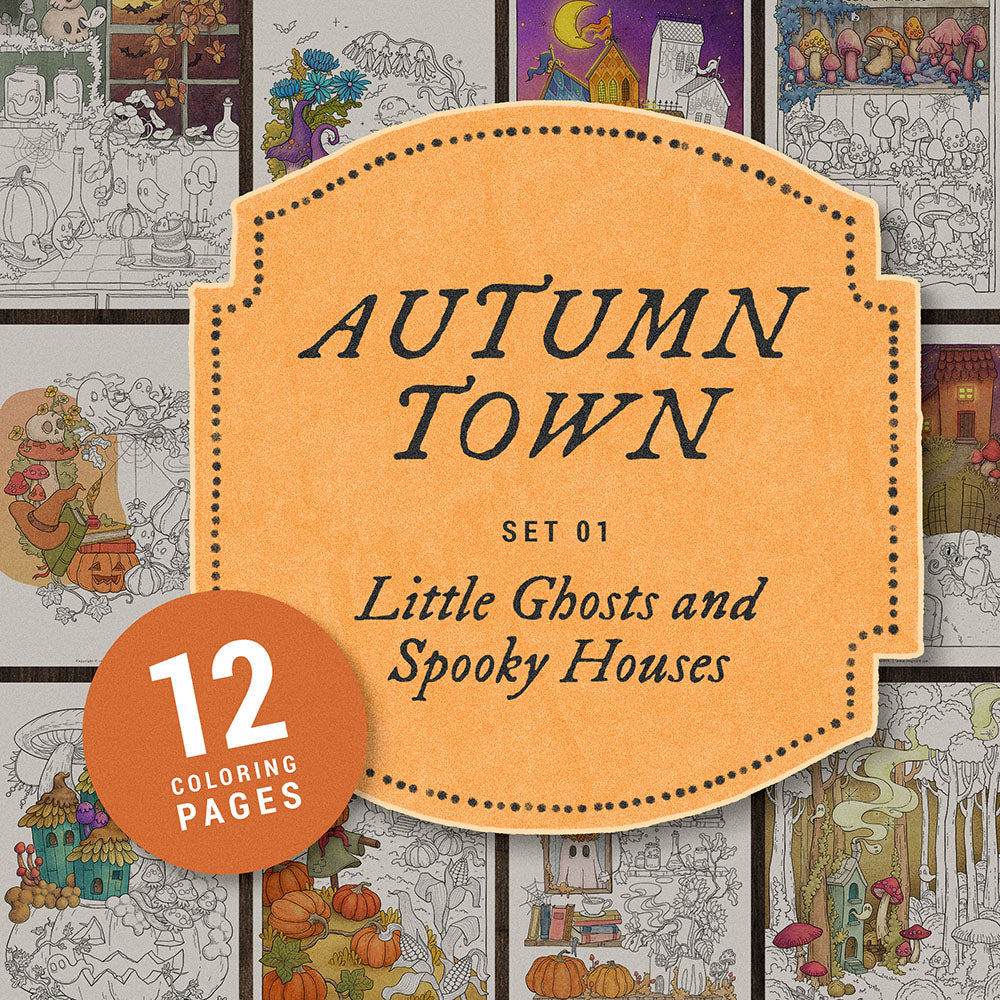 Autumn Town Set 01 - Little Ghosts and Spooky Houses