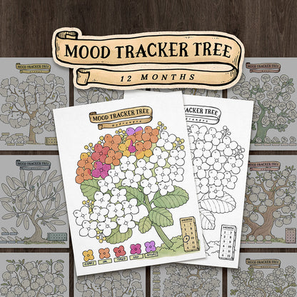 Mood Tracker Tree Set 12 Months