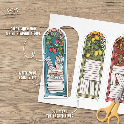 Seasonal Book Tracker Bookmarks