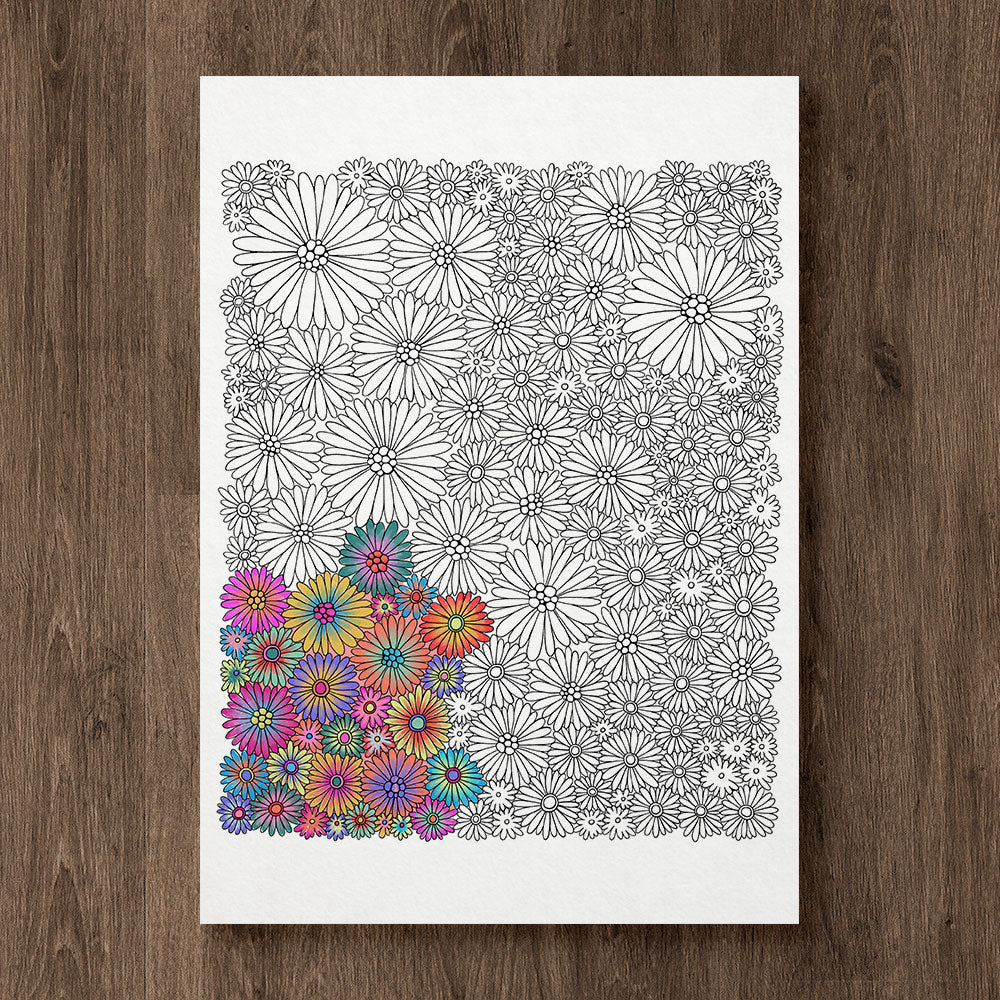 Daisies Pattern Coloring Page – GRIFIK