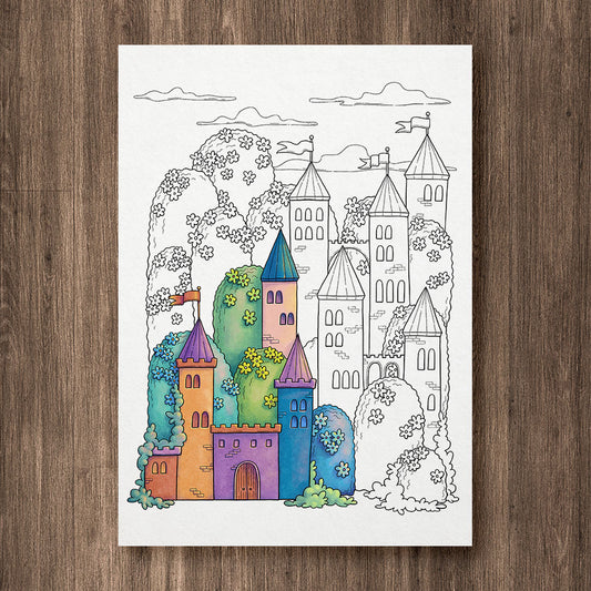 Spring Castle Coloring Page