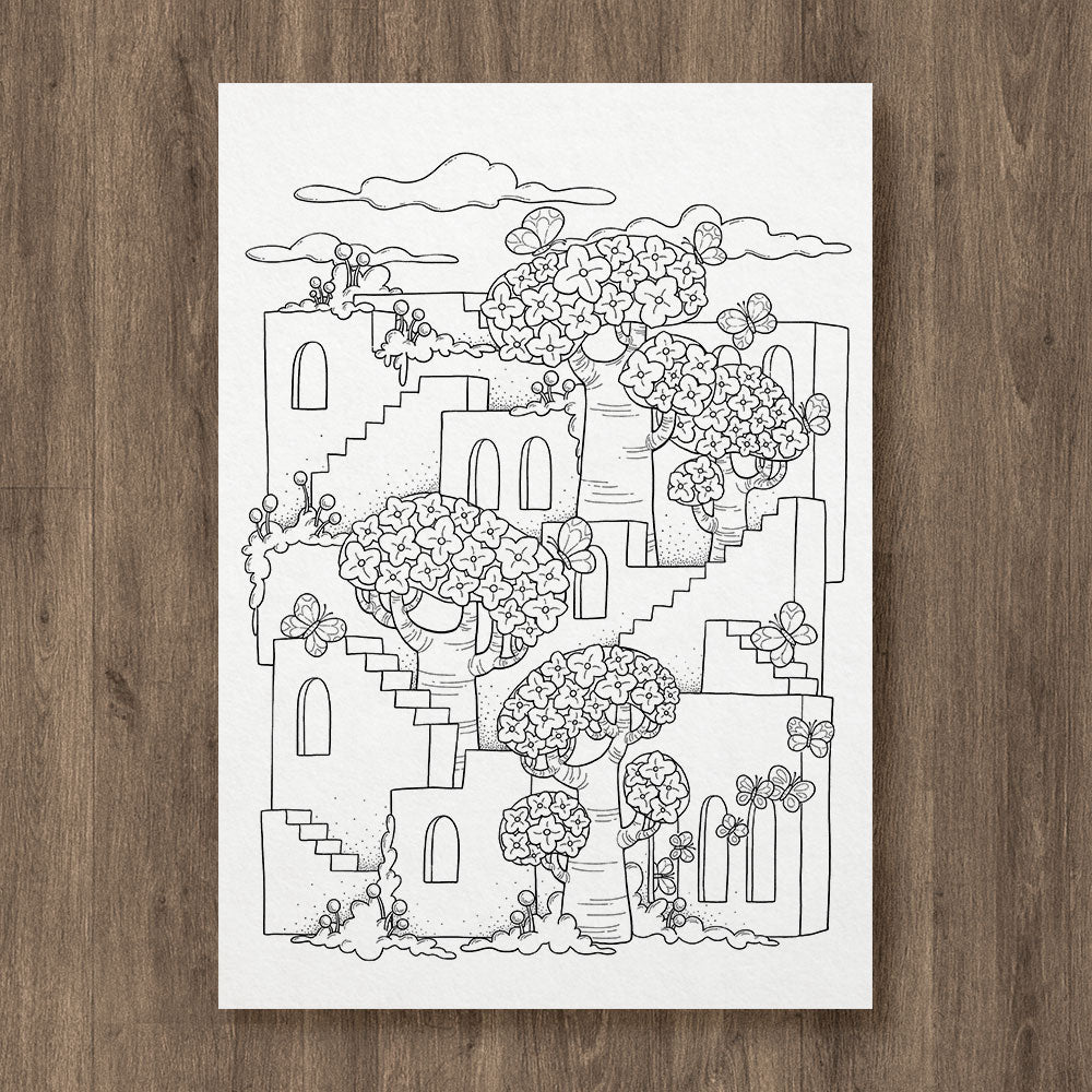 Spring Castle Coloring Page