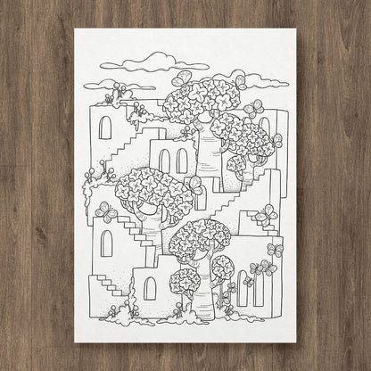 Spring Castle Coloring Page