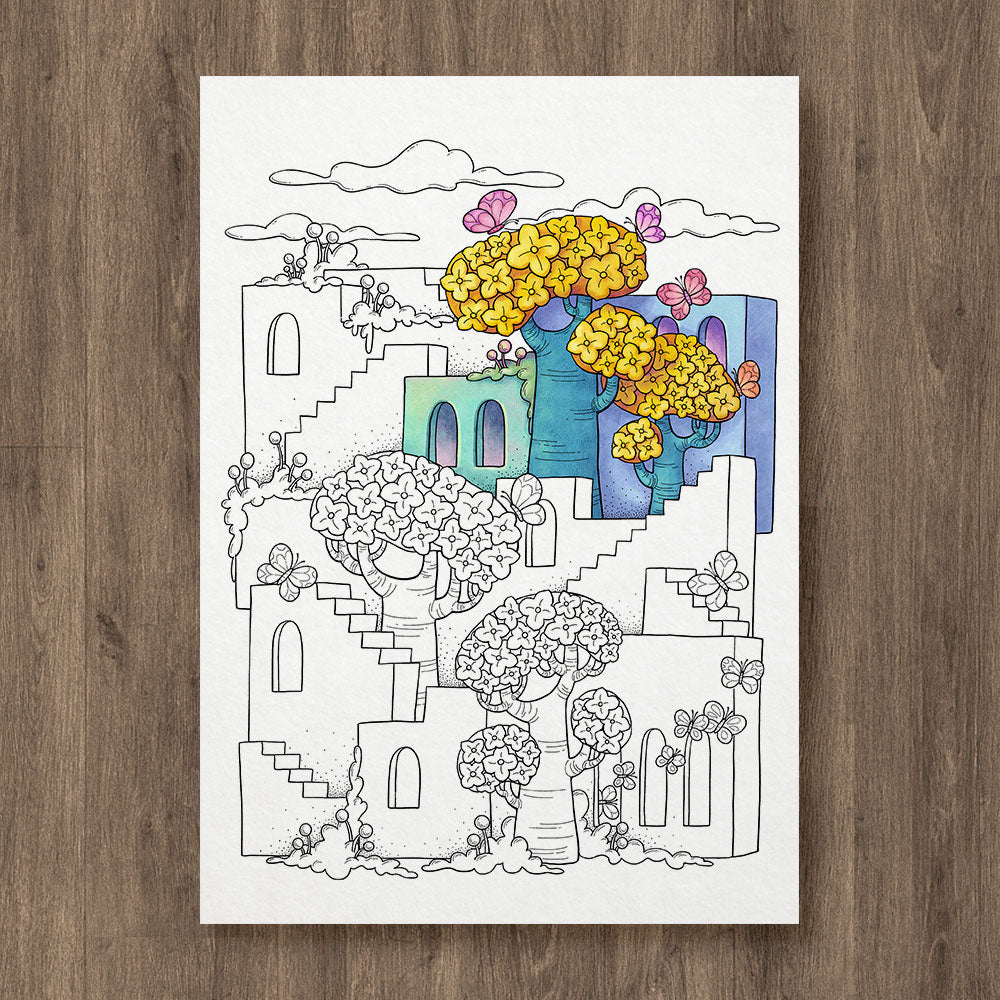 Spring Castle Coloring Page