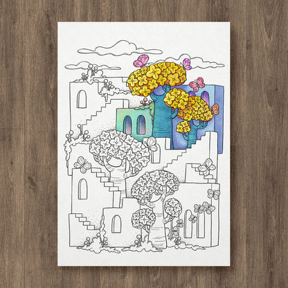 Spring Castle Coloring Page