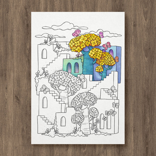 Spring Castle Coloring Page
